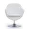 Manhattan Comfort Caisson Faux Leather Swivel Accent Chair in White and Polished Chrome AC028-WH - alternate 1